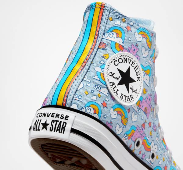 Zapatillas Altas Converse Chuck Taylor All Star Rainbow Castles Tenis Azules Rosas | CV-147OTK