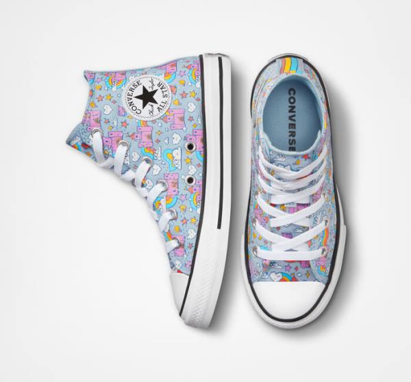 Zapatillas Altas Converse Chuck Taylor All Star Rainbow Castles Tenis Azules Rosas | CV-147OTK