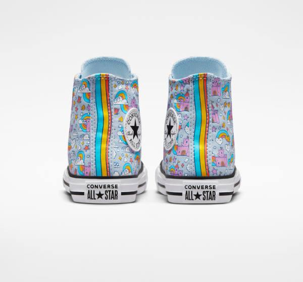 Zapatillas Altas Converse Chuck Taylor All Star Rainbow Castles Tenis Azules Rosas | CV-147OTK