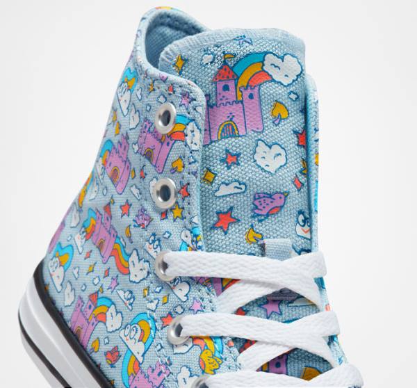 Zapatillas Altas Converse Chuck Taylor All Star Rainbow Castles Tenis Azules Rosas | CV-147OTK