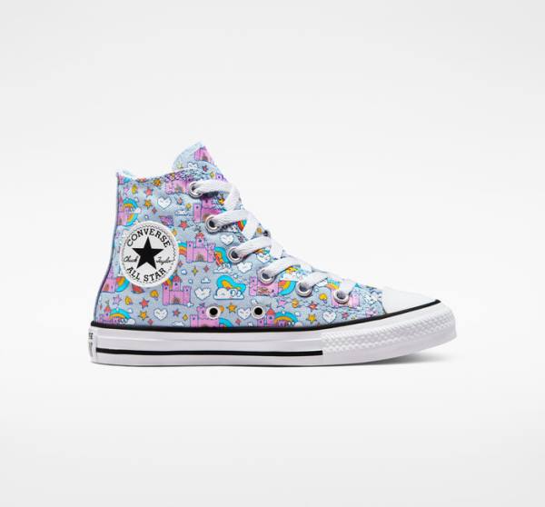 Zapatillas Altas Converse Chuck Taylor All Star Rainbow Castles Tenis Azules Rosas | CV-147OTK