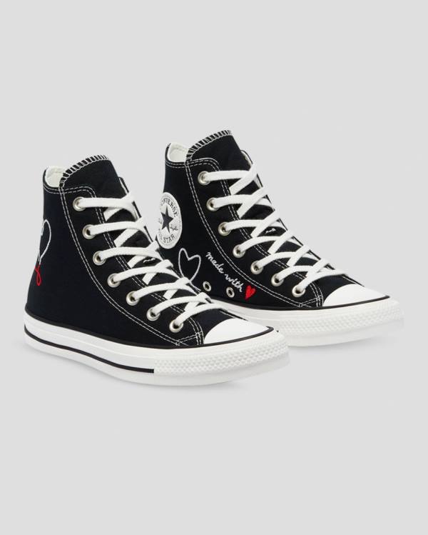 Zapatillas Altas Converse Chuck Taylor All Star Love Thread Tenis Negras | CV-149HTK