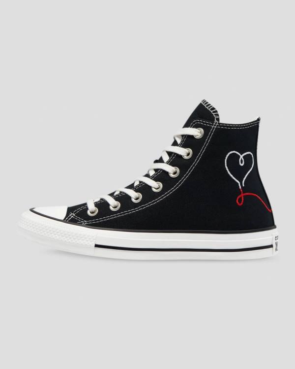 Zapatillas Altas Converse Chuck Taylor All Star Love Thread Tenis Negras | CV-149HTK