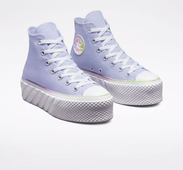 Zapatillas Altas Converse Chuck Taylor All Star 2X Lift Plataforma Pastel Gradient Tenis Azules Blancas | CV-216BPU