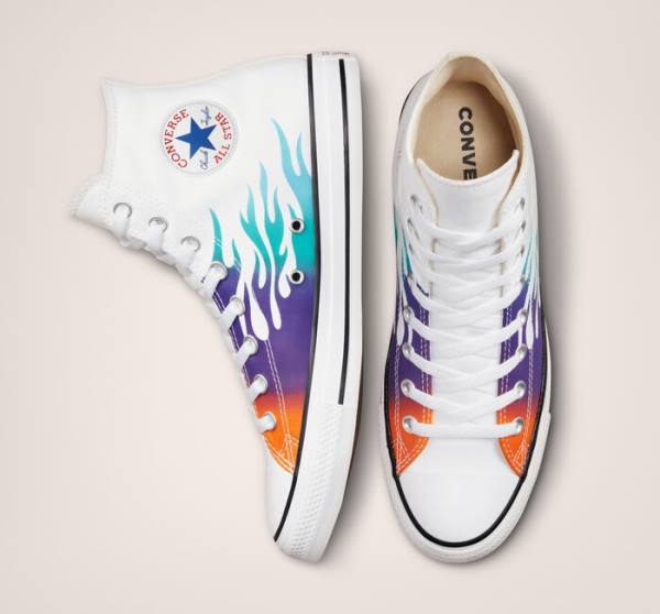 Zapatillas Altas Converse Chuck Taylor All Star Archive Prints Tenis Blancas Azules Turquesa | CV-243MDO