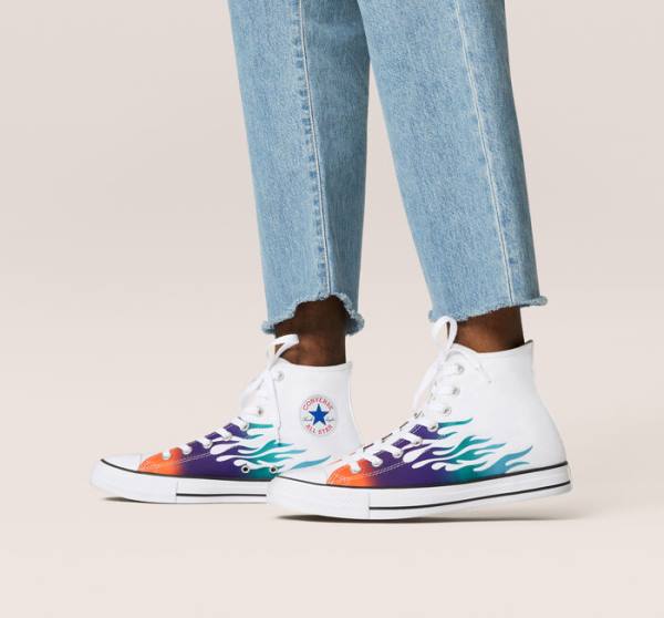 Zapatillas Altas Converse Chuck Taylor All Star Archive Prints Tenis Blancas Azules Turquesa | CV-243MDO