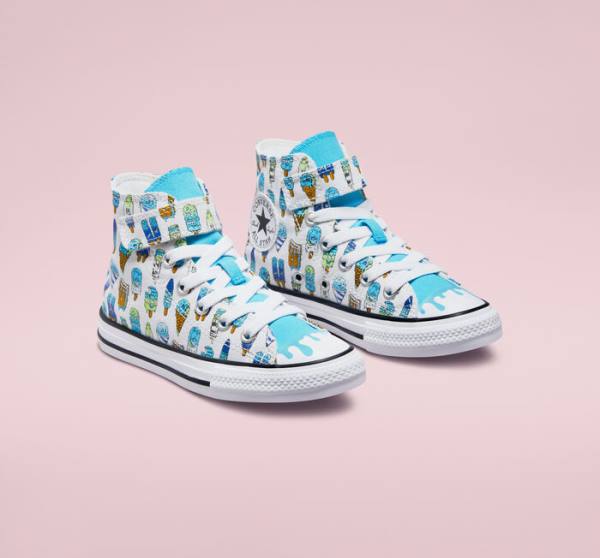 Zapatillas Altas Converse Chuck Taylor All Star Easy-On Frozen Treats Tenis Blancas Azules Verde Claro | CV-254YGZ