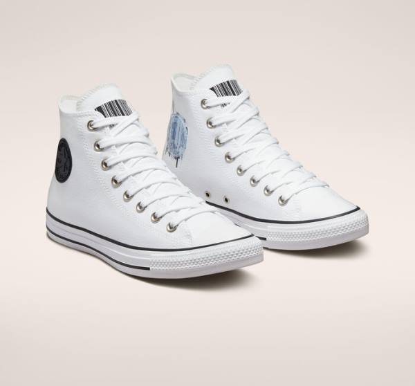 Zapatillas Altas Converse Chuck Taylor All Star Translucent Barcode Tenis Blancas Negras Blancas | CV-259LHI