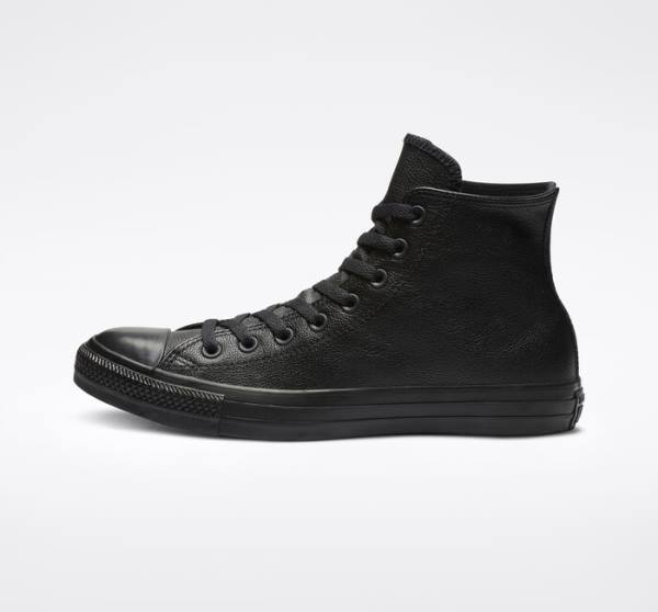 Zapatillas Altas Converse Chuck Taylor All Star Cuero Tenis Negras | CV-281CVM