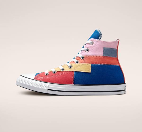 Zapatillas Altas Converse Chuck Taylor All Star Patchwork Tenis Azules Rosas | CV-452YVN