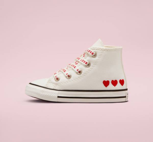 Zapatillas Altas Converse Chuck Taylor All Star Crafted with Love Tenis Blancas Rojas | CV-571OWC