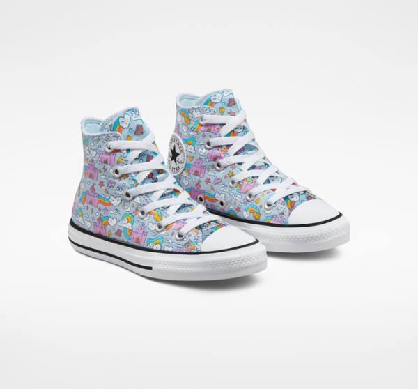 Zapatillas Altas Converse Chuck Taylor All Star Rainbow Castles Tenis Azules Rosas | CV-584IYN