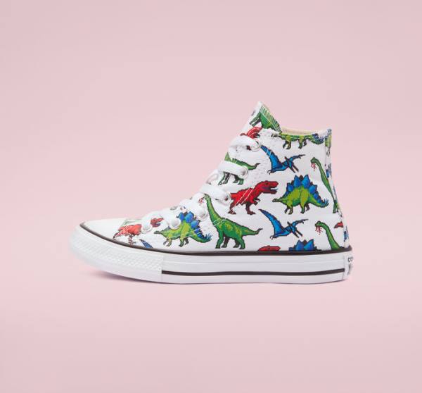 Zapatillas Altas Converse Chuck Taylor All Star 8-Bit Dino Tenis Blancas Azules | CV-857HRY