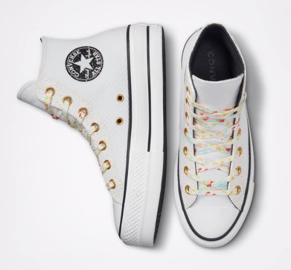 Zapatillas Altas Converse Chuck Taylor All Star Lift Plataforma Splatter Tenis Blancas Blancas | CV-918DEG