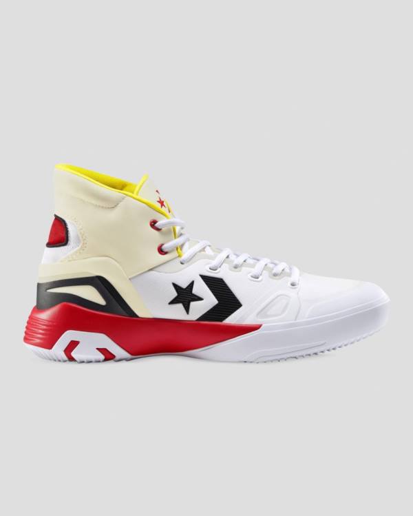 Zapatillas Altas Converse G4 Bleeding Colour Tenis Blancas Amarillo Rojas | CV-691OWA