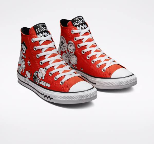 Zapatillas Altas Converse Peanuts Chuck Taylor All Star Tenis Rojas Negras Blancas | CV-046HQN