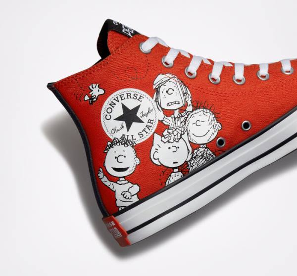 Zapatillas Altas Converse Peanuts Chuck Taylor All Star Tenis Rojas Negras Blancas | CV-678BFQ