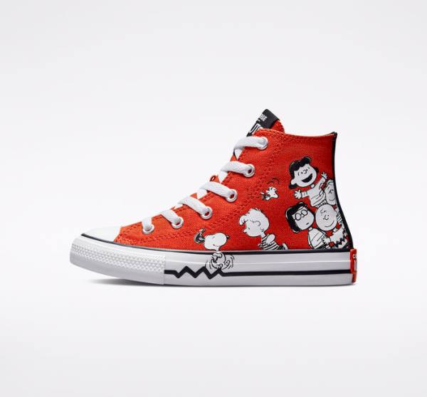 Zapatillas Altas Converse Peanuts Chuck Taylor All Star Tenis Rojas Negras Blancas | CV-682SIU