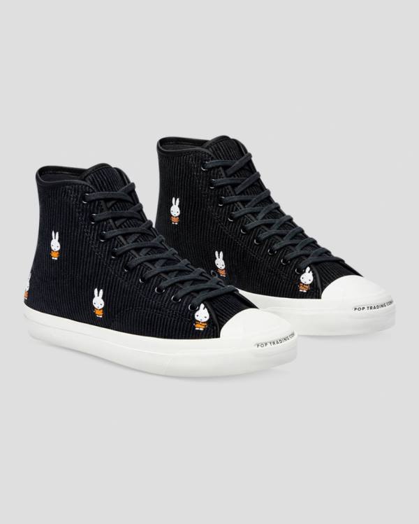 Zapatillas Altas Converse Pop Trading Miffy Jack Purcell Pro Corduroy Tenis Negras | CV-856BQK