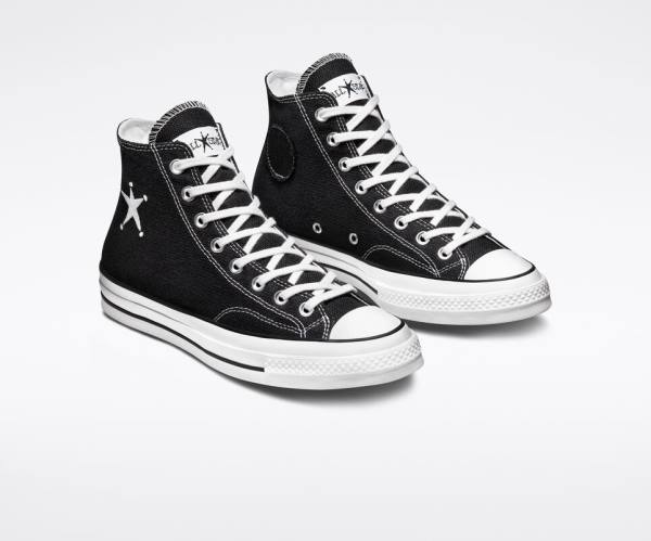 Zapatillas Altas Converse Stussy Chuck 70 Tenis Negras Blancas | CV-014HDR