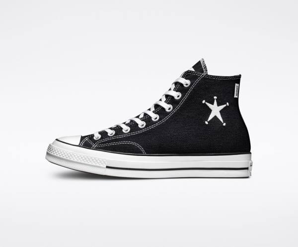 Zapatillas Altas Converse Stussy Chuck 70 Tenis Negras Blancas | CV-402CBH