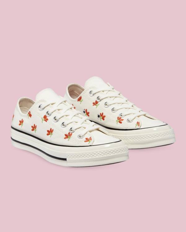 Zapatillas Bajas Converse Chuck 70 Embroidered Garden Party Tenis Beige | CV-459PXM