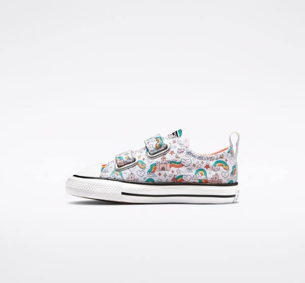 Zapatillas Bajas Converse Chuck Taylor All Star Easy-On Rainbow Castles Tenis Blancas Rosas Turquesa | CV-230BGP