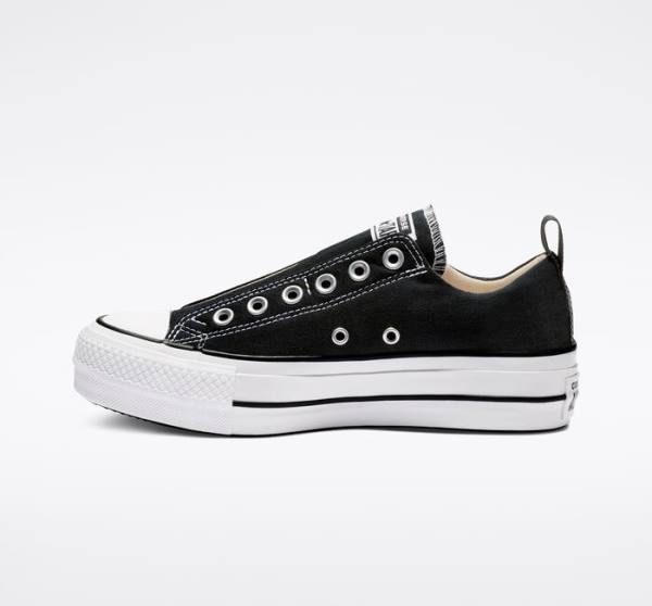 Zapatillas Bajas Converse Chuck Taylor All Star Lift Plataforma Slip Tenis Negras Blancas | CV-480JFU