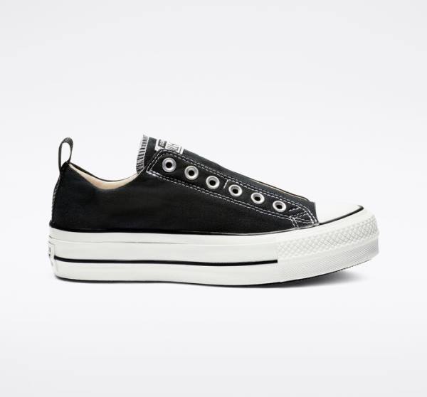 Zapatillas Bajas Converse Chuck Taylor All Star Lift Plataforma Slip Tenis Negras Blancas | CV-480JFU