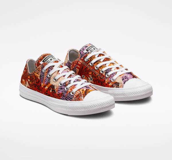 Zapatillas Bajas Converse Chuck Taylor All Star Tropical Florals Tenis Naranjas Negras Blancas | CV-527KPD