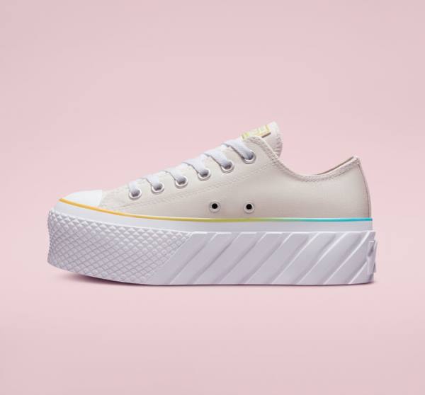 Zapatillas Bajas Converse Chuck Taylor All Star 2X Lift Plataforma Gradient Tenis Blancas Azules | CV-708JIY