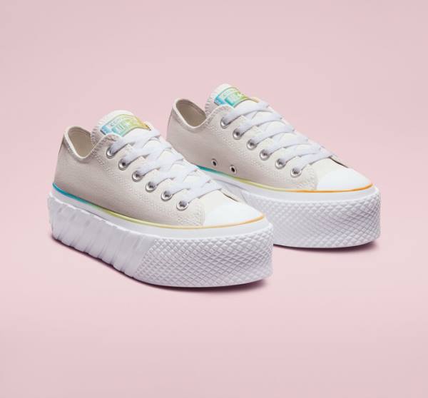 Zapatillas Bajas Converse Chuck Taylor All Star 2X Lift Plataforma Gradient Tenis Blancas Azules | CV-708JIY