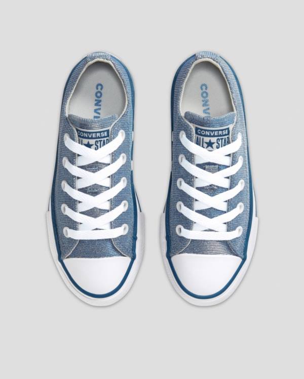 Zapatillas Bajas Converse Chuck Taylor All Star Glitter Textil Tenis Azules | CV-795VXM