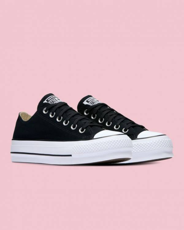 Zapatillas Bajas Converse Chuck Taylor All Star Lona Lift Tenis Negras | CV-814QKL