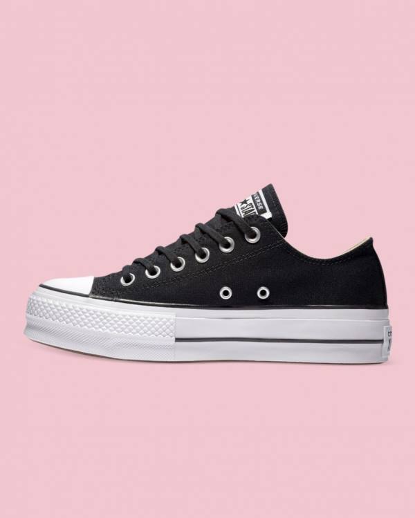 Zapatillas Bajas Converse Chuck Taylor All Star Lona Lift Tenis Negras | CV-814QKL