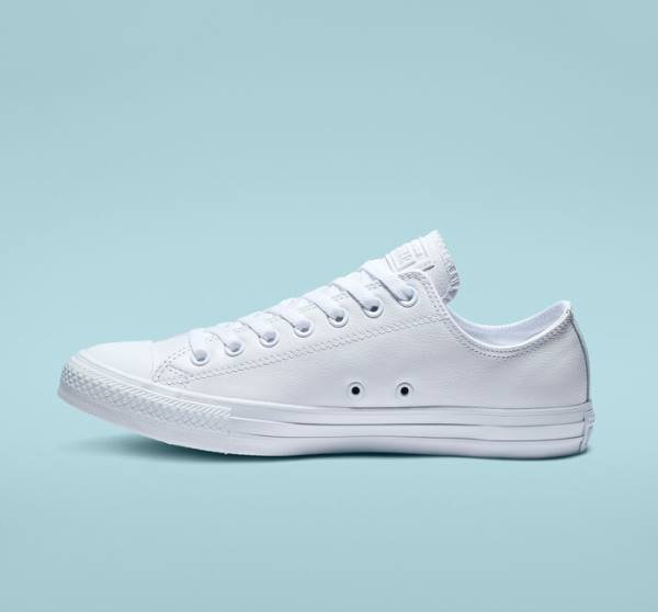 Zapatillas Bajas Converse Chuck Taylor All Star Cuero All White Tenis Blancas | CV-934ETL