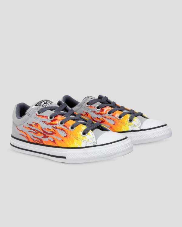 Zapatillas Bajas Converse Chuck Taylor All Star Calle Digi Flame Tenis Gris Amarillo | CV-965HBX