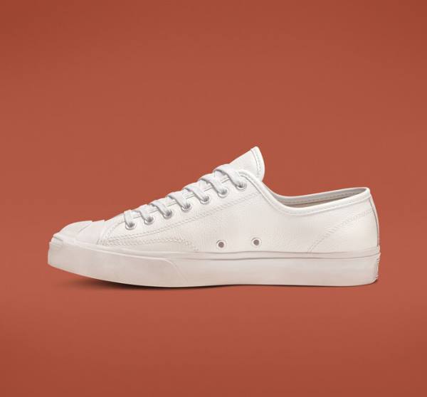 Zapatillas Bajas Converse Jack Purcell Cuero Tenis Blancas Blancas Blancas | CV-146XDO