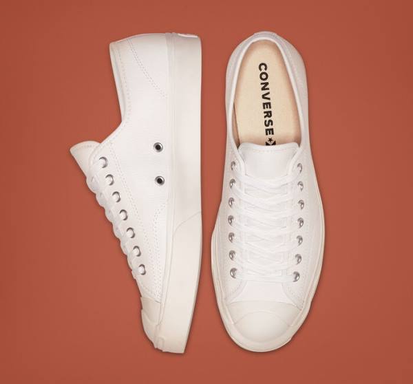 Zapatillas Bajas Converse Jack Purcell Cuero Tenis Blancas Blancas Blancas | CV-146XDO