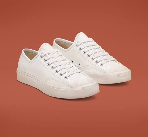 Zapatillas Bajas Converse Jack Purcell Cuero Tenis Blancas Blancas Blancas | CV-146XDO