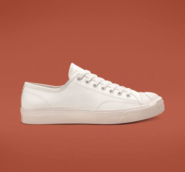 Zapatillas Bajas Converse Jack Purcell Cuero Tenis Blancas Blancas Blancas | CV-146XDO