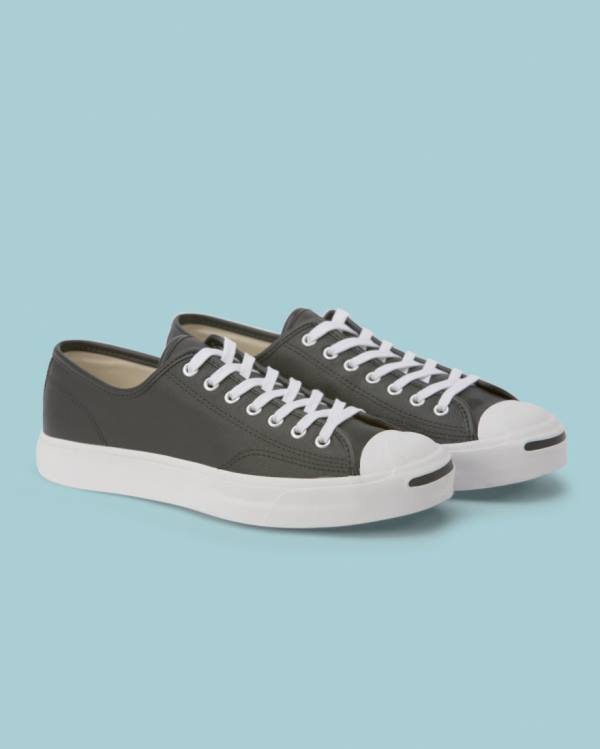 Zapatillas Bajas Converse Jack Purcell Foundational Cuero Tenis Negras | CV-596SQE