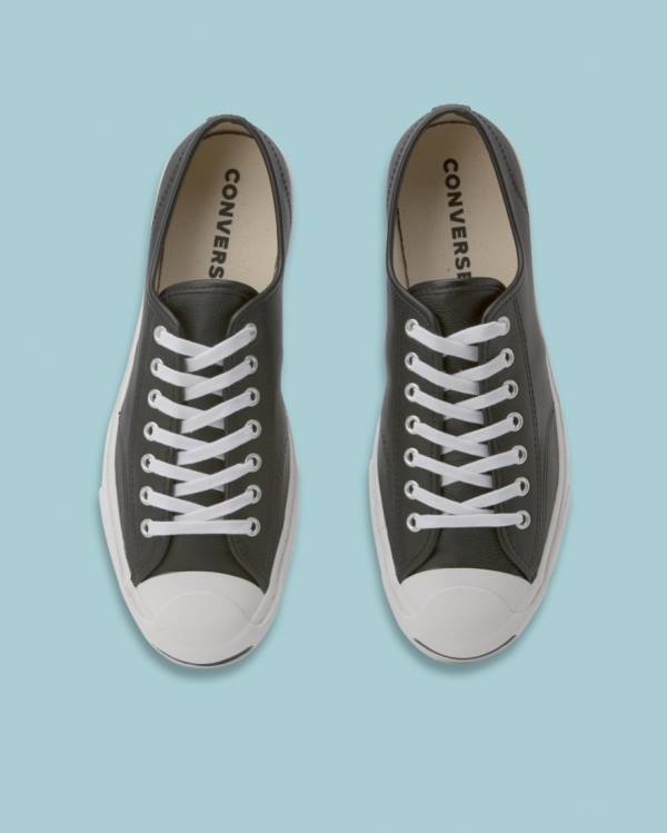 Zapatillas Bajas Converse Jack Purcell Foundational Cuero Tenis Negras | CV-596SQE