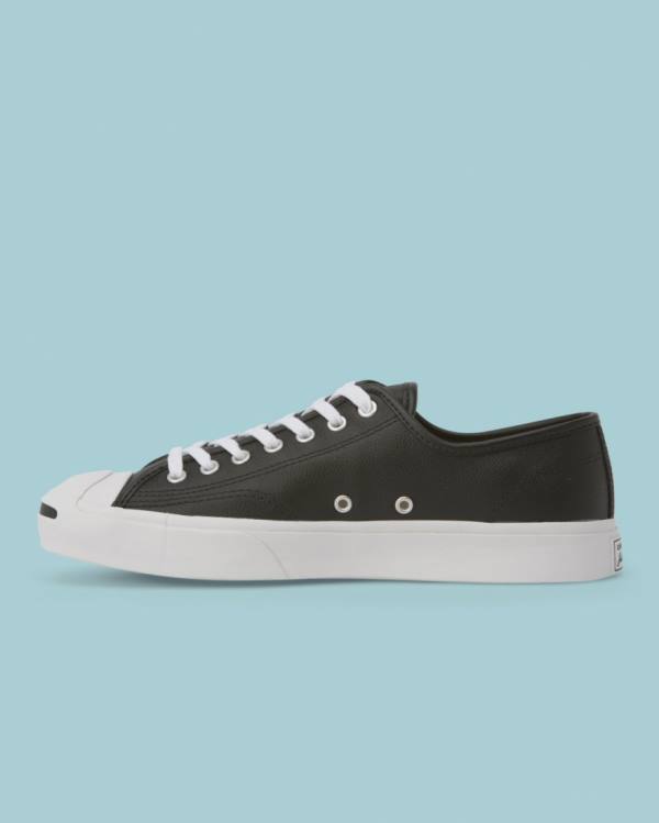 Zapatillas Bajas Converse Jack Purcell Foundational Cuero Tenis Negras | CV-813ASC