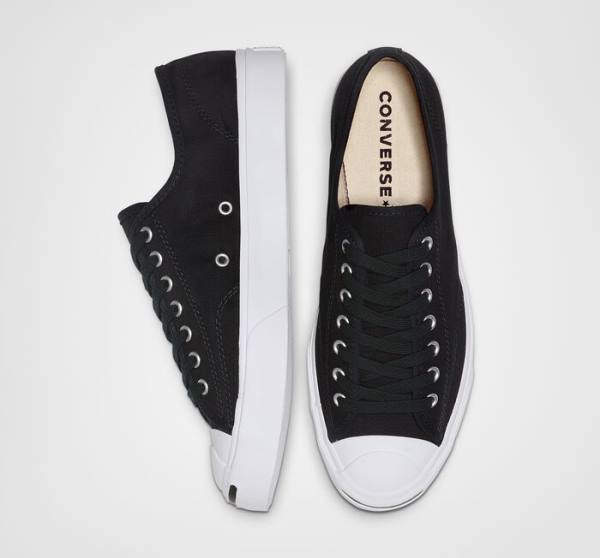 Zapatillas Bajas Converse Jack Purcell Lona Tenis Negras Blancas | CV-287IHK