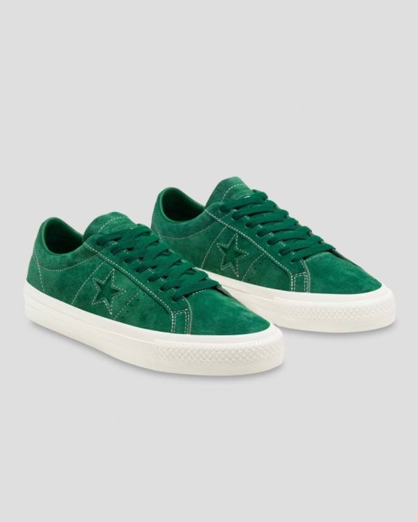 Zapatillas Bajas Converse One Star Pro Pigskin Gamuza Tenis Verde | CV-568KDP