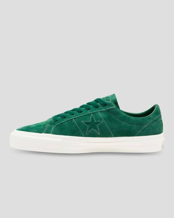 Zapatillas Bajas Converse One Star Pro Pigskin Gamuza Tenis Verde | CV-568KDP