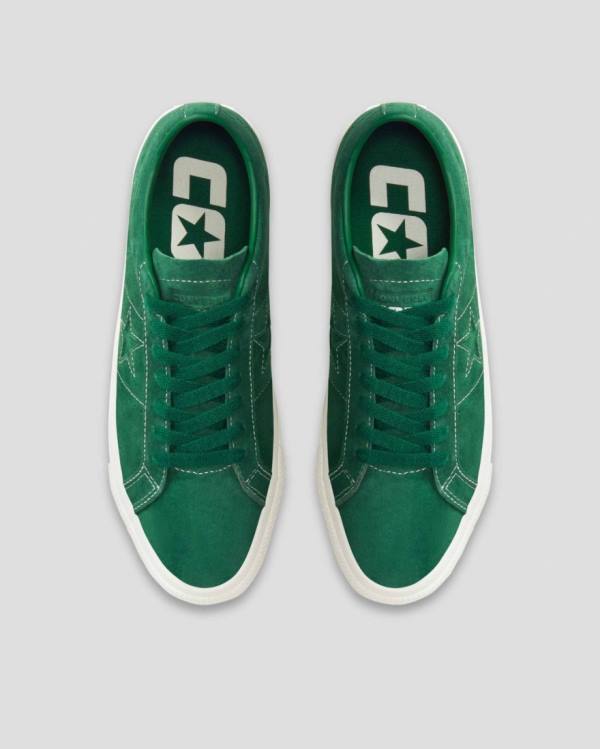 Zapatillas Bajas Converse One Star Pro Pigskin Gamuza Tenis Verde | CV-568KDP