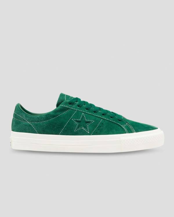 Zapatillas Bajas Converse One Star Pro Pigskin Gamuza Tenis Verde | CV-568KDP