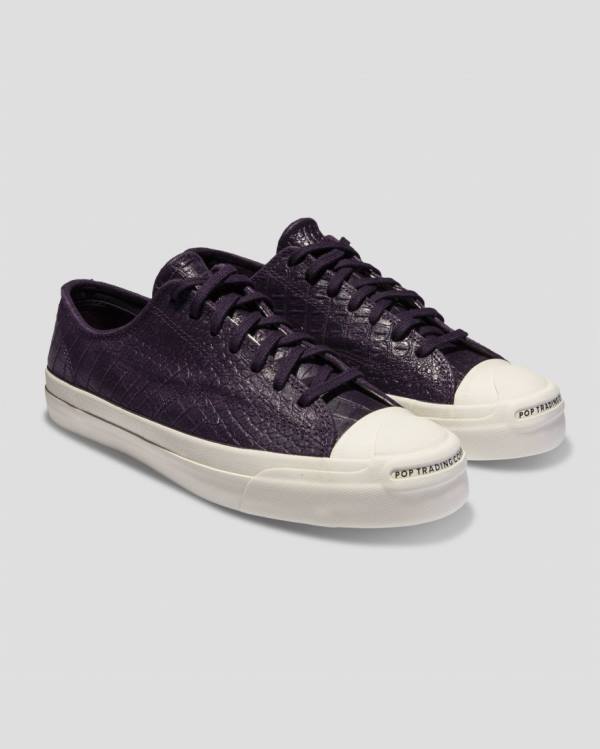 Zapatillas Bajas Converse Pop Trading Co Jack Purcell Pro Tenis Moradas Negras | CV-703JTC